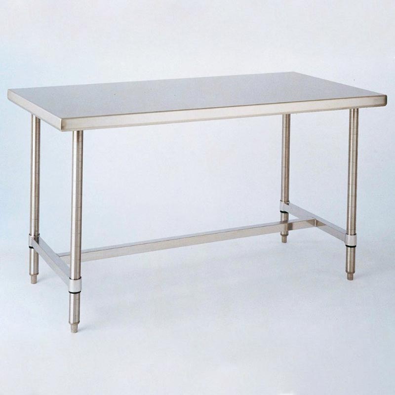 InterMetro Solid-Top Stainless Steel H-Frame Table
