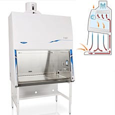 Labconco Class II B2 Biosafety Cabinet with Airflow Diagram