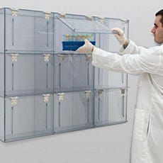 Cleanroom 9 Compartment Wall Mounted Storage Cabinet With Model