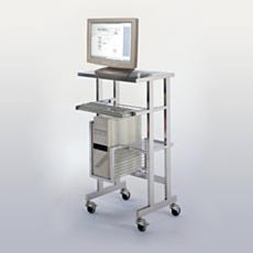 BioSafe Stainless Steel Cleanroom Computer Cart