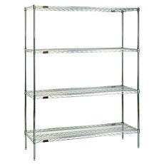Chrome-plated 4-shelf system by Eagle Group for cleanroom or lab storage