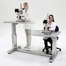 Cleanroom Adjustable-Height Work Station Bench With Models