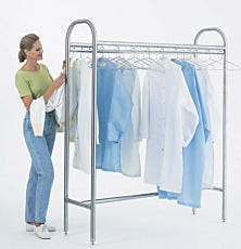 Clean Room Cylinder Tube Dual Garment Rack With Model
