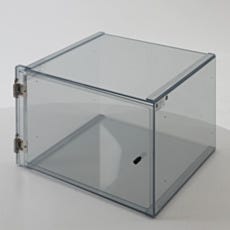 Single-chamber cleanroom storage cabinet in SDPVC with self-closing steel hinges