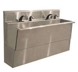 Laboratory Wall Mounted 2 Faucet Extended Sink