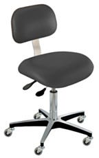 BioFit Upholstered Desk High Black Vinyl Chair With Conclave Backrest Shown Without Foot Ring