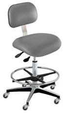 BioFit Upholstered Desk High Pebble Vinyl Chair With Conclave Backrest And Adjustable Foot Ring