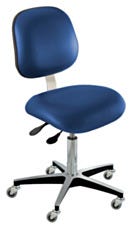 BioFit Upholstered Desk High Blue Vinyl Chair With Ergonomic Backrest