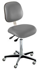 BioFit Upholstered Bench High Pebble Vinyl Chair With Ergonomic Backrest