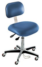 BioFit Static Control Desk High Blue Vinyl Chair ESD Safe Casters With Conclave Backrest