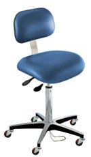 BioFit Static Control Bench High Blue Vinyl Chair ESD Safe Casters With Conclave Backrest