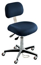 BioFit Static Control Desk High Blue Wool Chair ESD Safe Casters With Conclave Backrest