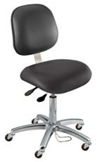 BioFit Static Control Desk High Black Vinyl Chair ESD Safe Casters With Ergonomic Backrest