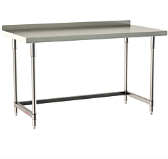304 Stainless Steel TableWorx Work Tables with 304 SS Legs, 3-Sided Frame, and Optional Backsplash by Metro