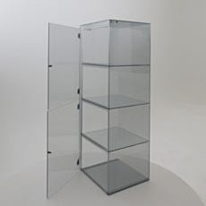 Laboratory storage with 4 vertically stacked chambers, 2 doors in SDPVC standing open