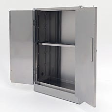 45 gallon self-close stainless steel chemical storage cabinet, double-wall