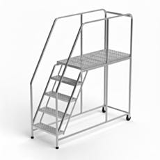 5 steps mobile work platform 24W x 48D with handrails