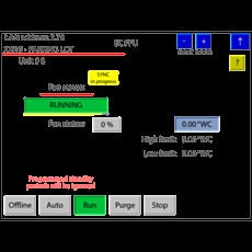 Cleanroom control panel screen for FFU