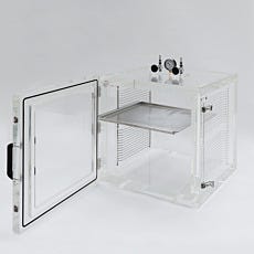 Acrylic vacuum desiccator cabinet with front swing door and 1.5
