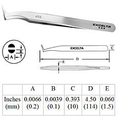 Angled Tip High Precision Flat Point Tweezers