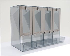 4 Bins Static Dissipative PVC Apparel Dispenser