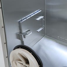 Stainless steel glove box with continuous-seam welds for easy-to-clean interior