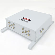 Cleanroom power distribution module for tier system connects FFUs and lights