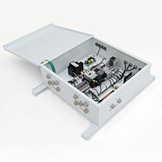 UL-listed cleanroom power distribution module for tier system connects FFUs and lights