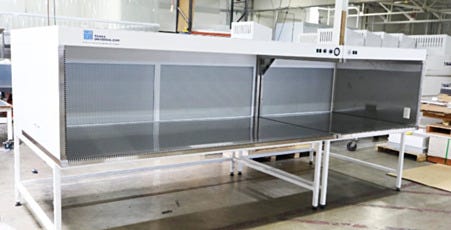 Custom 12-foot station with 304 stainless steel construction expanded work clearance