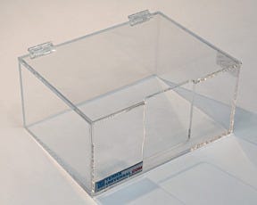 Cleanroom Enclosed Acrylic Wiper Dispenser Close Up View