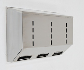Cleanroom 3 Compartment Wall Mounted Steel Gloves Dispenser