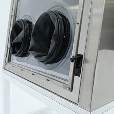 Insulated glovebox with full-view tilt-up window