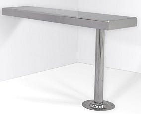 Floor Mounted Wall Attached Solid Top Bench