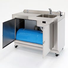 Stainless steel self-contain portable hand-washing station for cleanroom