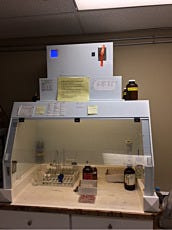 Benchtop ductless fume hood used in polypropylene for environmental testing
