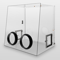 image of a transparent plastic acrylic glovebox with removable back