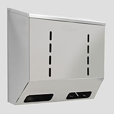 Wall-mounted 304 stainless steel glove dispenser with 2 compartments