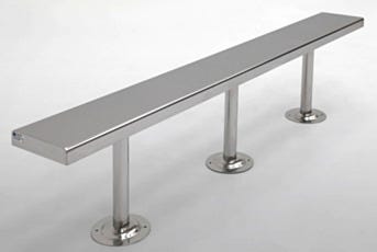 Floor Mounted Solid Top Three Post Bench