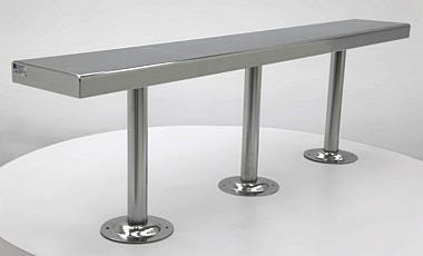 Floor Mounted Solid Top Two Post Bench