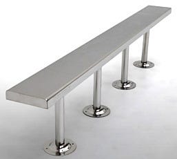Floor Mounted Solid Top Four Post Bench