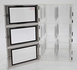 Acrylic 3 Chamber Kitting Desiccator Cabinet