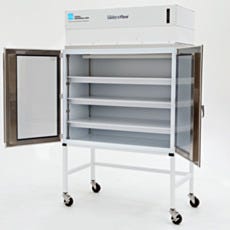 Mobile laminar airflow cleanroom storage cabinet with UPS battery system