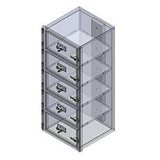 Five chamber acrylic vacuum desiccator cabinet