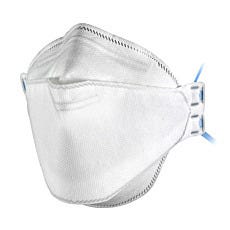 White 3-fold polypropylene fiber and filter N95 protective face mask