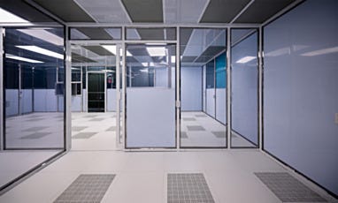 interior view of right room of custom hardwall modular cleanroom