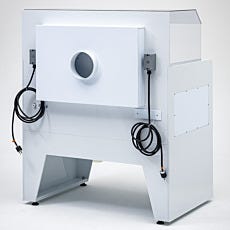 Back-side view of polypropylene wet etching and cleaning station