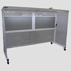 Three-sided softwall enclosure, powder-coated steel frame and built-in lighting/FFU