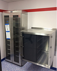 Stainless steel CleanSeam fire-rated pass-through