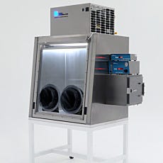 Refrigerated glove box for testing electronics under different atmospheres and temperatures