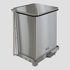 7-gallon waste receptacle with foot pedal in 304 stainless steel and plastic liner
